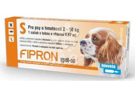 FIPRON spot-on pro psy S(váha 2-10kg) 1 x 0,67 ml