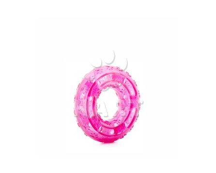 Kruh růžový, odolná (gumová) hračka z TPR, prům.12cm