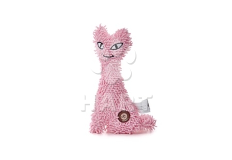 Kočka plyš růžová, plyšová pískací hračka, vel.23cm
