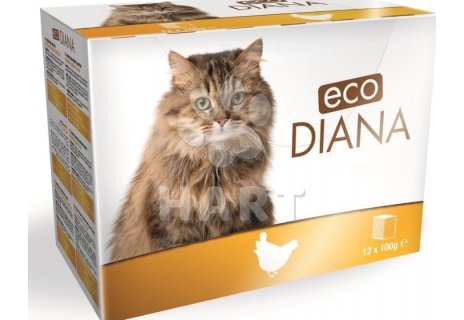 Kapsičky -sada 12kapsiček - Diana eco Cat kapsičky kuřecí kousky v omáčce 12x100g