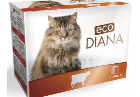 Kapsičky -sada 12kapsiček - Diana eco Cat kapsičky hovězí kousky v omáčce 12x100g