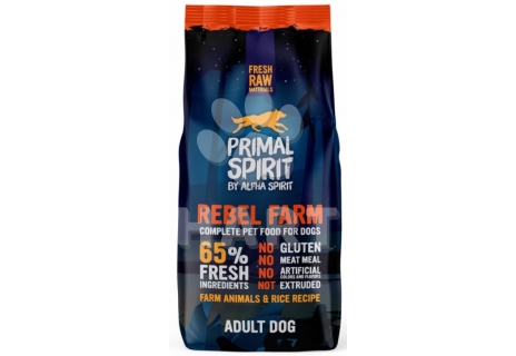 Primal Spirit Dog 65% Rebel Farm měkké  12 kg