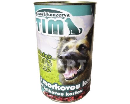 Konzerva TIM dog hovězí s morkovou kostí (100% masa)1200g