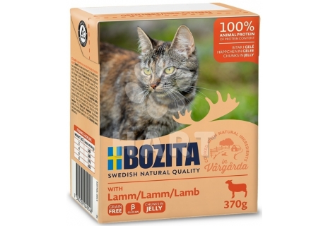 Bozita Cat kousky v želé s jehněčím pro dospělé kočky, tetrapack 370 g