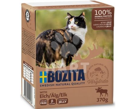 Bozita Cat kousky v želé s losím masem  pro dospělé kočky, tetrapack 370 g