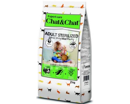 Chat & Chat Expert Adult Sterilized s drůbežím masem 2 kg