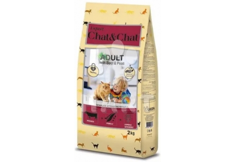 Chat & Chat Expert Adult Beef & Peas(hovězí pro dospělé kočky) 2 kg
