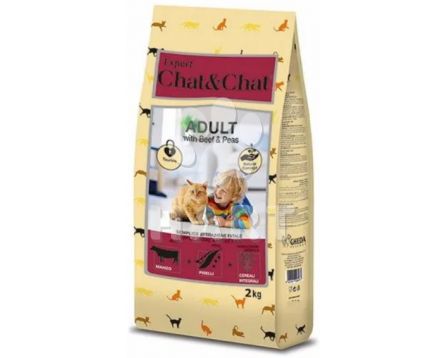 Chat & Chat Expert Adult Beef & Peas(hovězí pro dospělé kočky) 2 kg