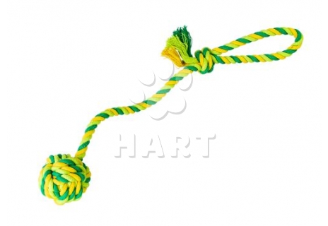 Vrhací lano/přetahovadlo s míčem HipHop bavlněné dl.38cm / míč prům.7cm