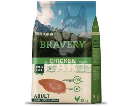 Bravery Dog   ADULT  LARGE/MEDIUM    CHICKEN(kuře)  12kg