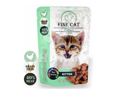 Fine Cat kapsička Grain-Free Kitten kuřecí v omáčce 100 gv