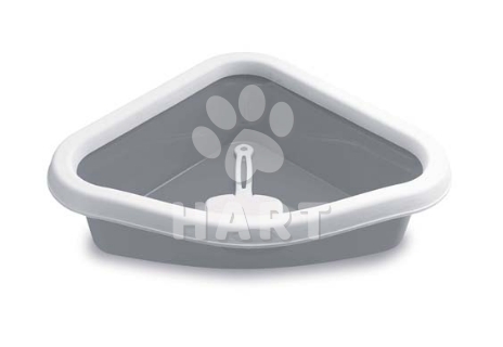 WC Cat Sprint Corner Rohová kočičí toaleta šedá/bílá 40x56x14cm
