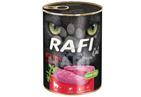 RAFI Cat Grain Free - Bezlepková konzerva s telecím masem pro kočky 400g