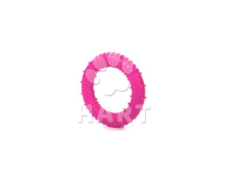 TPR – kroužek růžový, odolná (gumová) hračka z termoplastické pryže 8 cm
