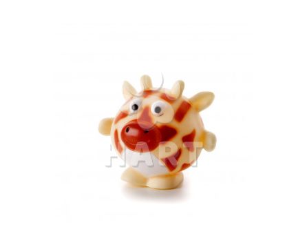 Vinylový míč žirafa, béžová pískací hračka pro psy, 10 cm