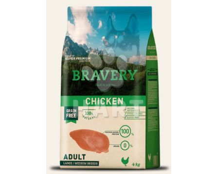 Bravery Dog   ADULT  LARGE/MEDIUM    CHICKEN(kuře)  4kg