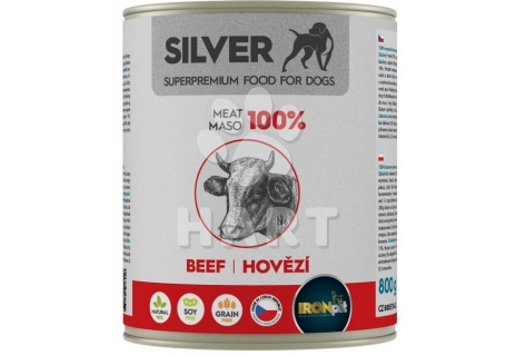 IRONpet konzerva Silver Dog Hovězí 100% masa, bez obilovin  800 g