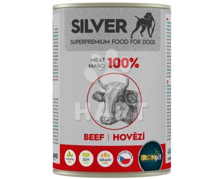 IRONpet konzerva Silver Dog Hovězí 100% masa, bez obilovin  400 g