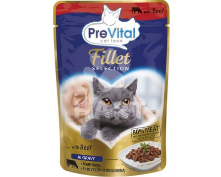 PreVital Fillet kočka hovězí, kapsa 85 g