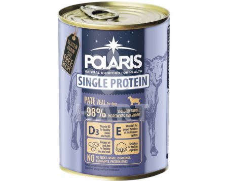 Polaris Single Protein Paté Pes Telecí(98,7% masa), konzerva 400 g