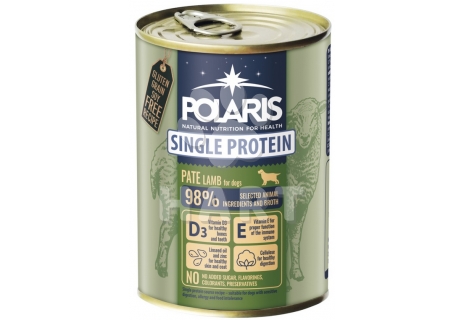 Polaris Single Protein Paté Pes Jehněčí(98,7% masa), konzerva 400 g