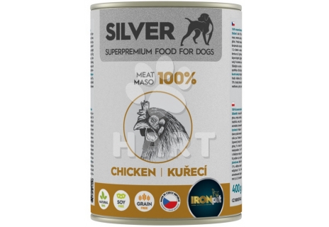 IRONpet konzerva Silver Dog Kuřecí 100% masa, bez obilovin  400 g