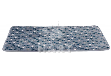 Poduška/podložka TAMMY plyšová, protiskluzová spodní část , modrá s packami, vel.90 x 68cm   1ks